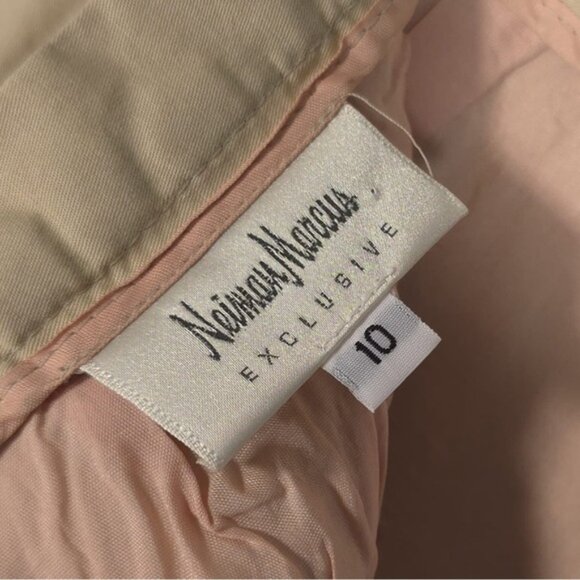 Neiman‎ Marcus EXCLUSIVE Women’s Cotton Mini Skirt Straight Pencil Tan Size 10 - Picture 3 of 11